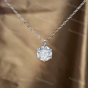 NEW Certified 2ct. t.w. Moissanite Solitaire Pendant Necklace